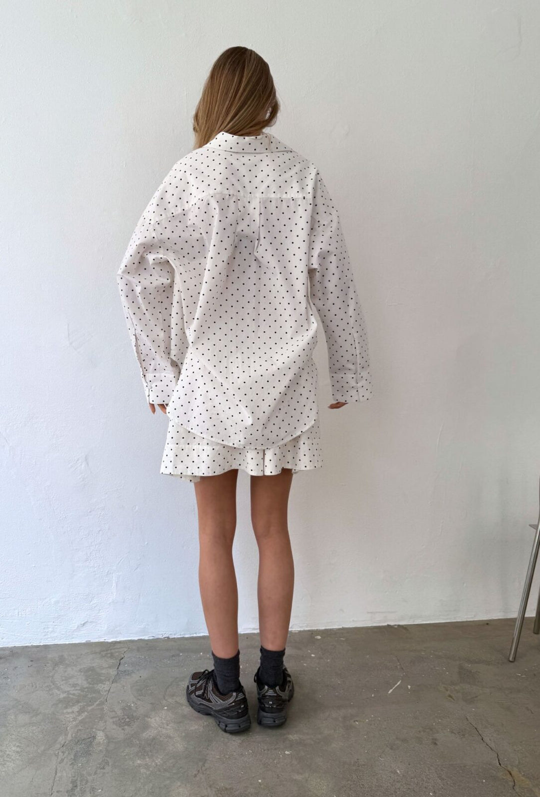 Fie Dot Shirt - White Small Black Dot