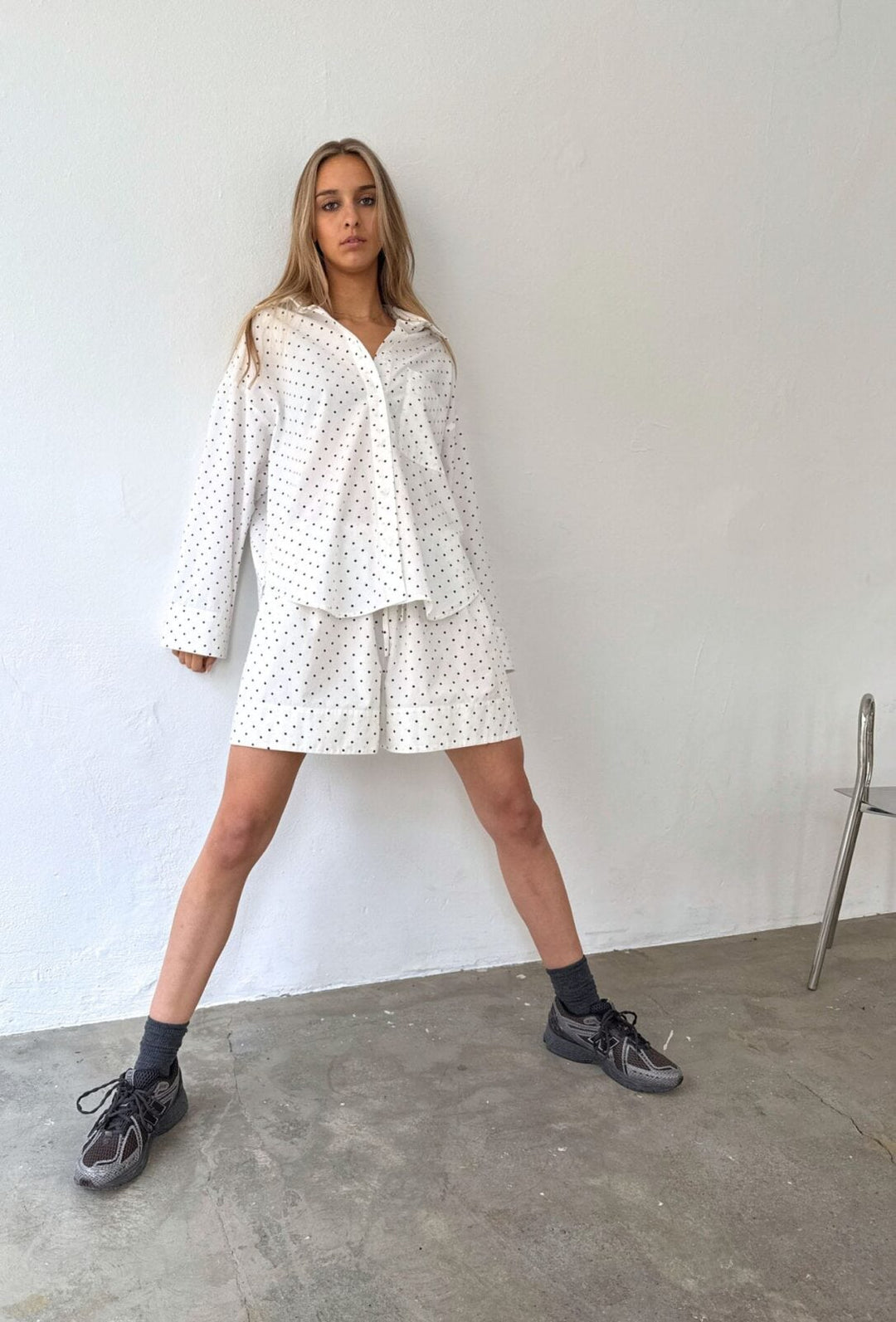 Fie Dot Shirt - White Small Black Dot