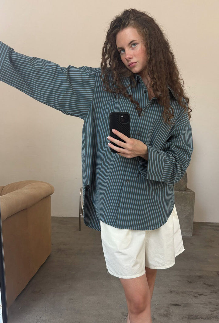 Fie Stripe Shirt - Salvie Stripe