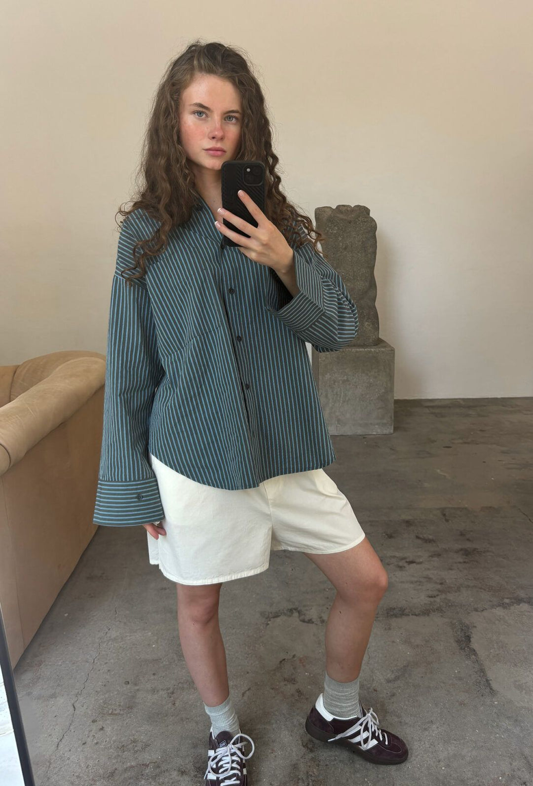 Fie Stripe Shirt - Salvie Stripe