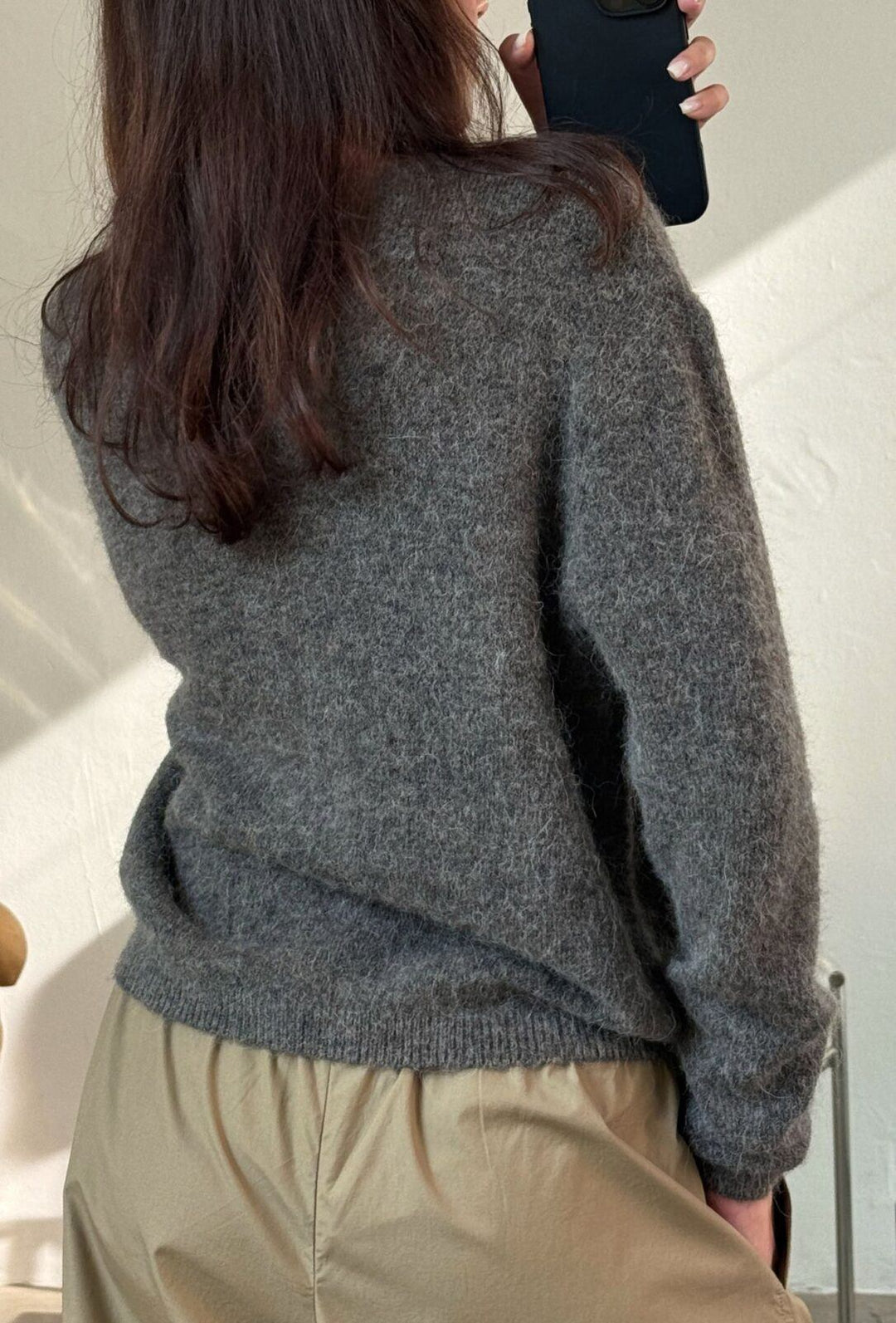 Flora Cardigan Knit - Mole Melange