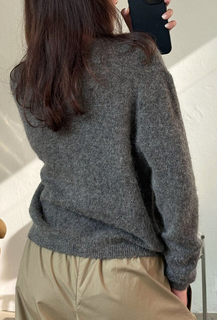 Flora Cardigan Knit - Mole Melange