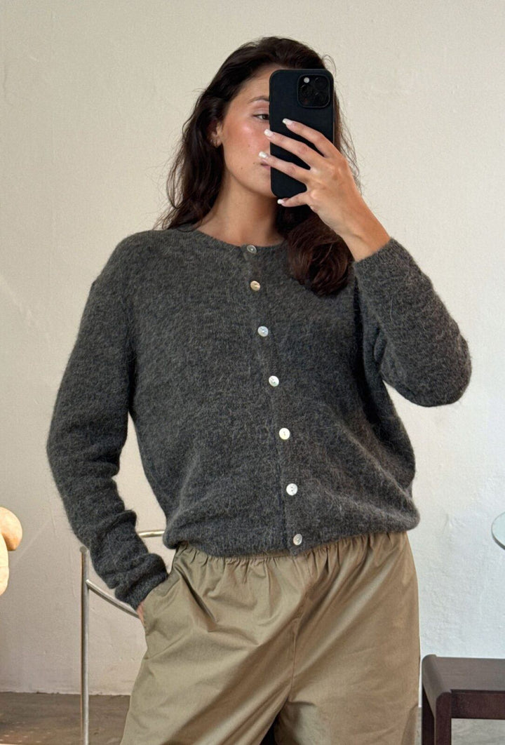 Flora Cardigan Knit - Mole Melange