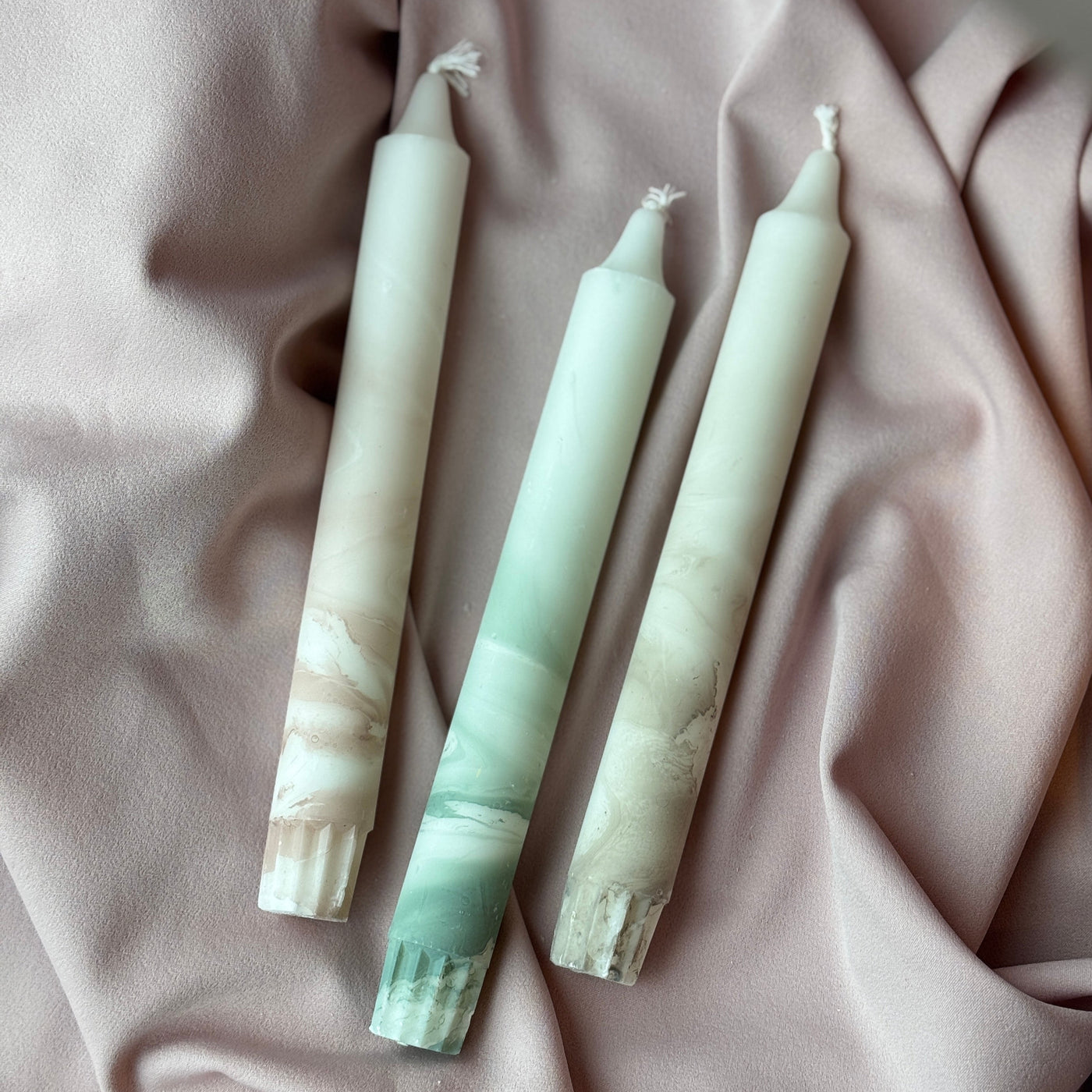 Kronelys - Matte marble- Beige
