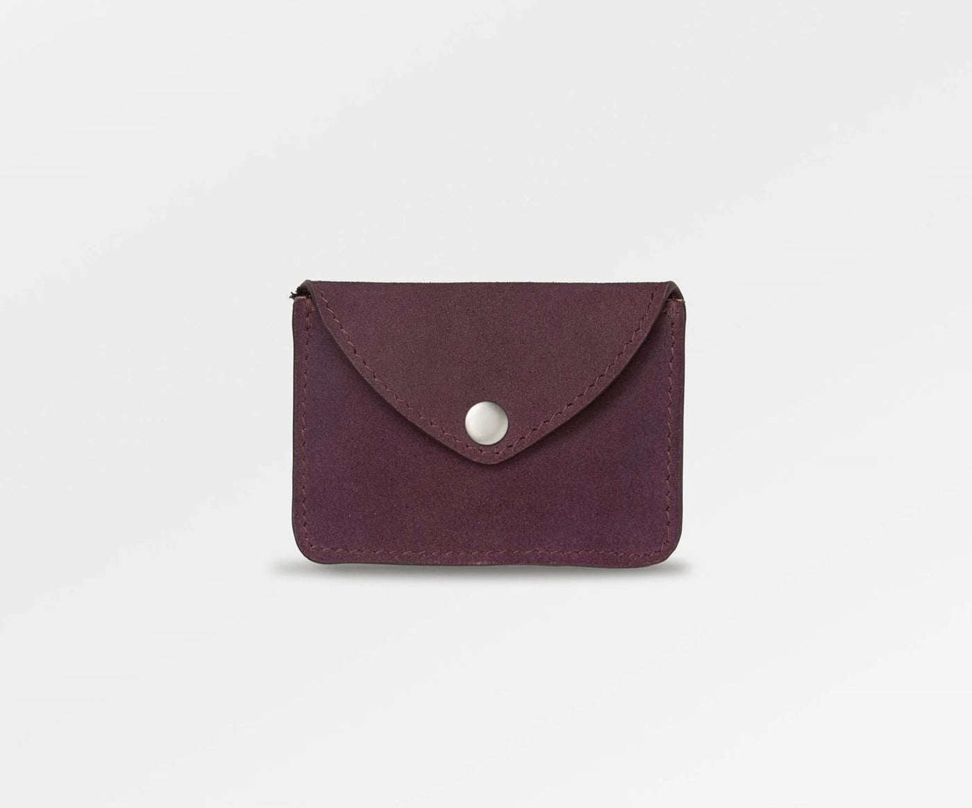 Suede Card Wallet - Fig Red