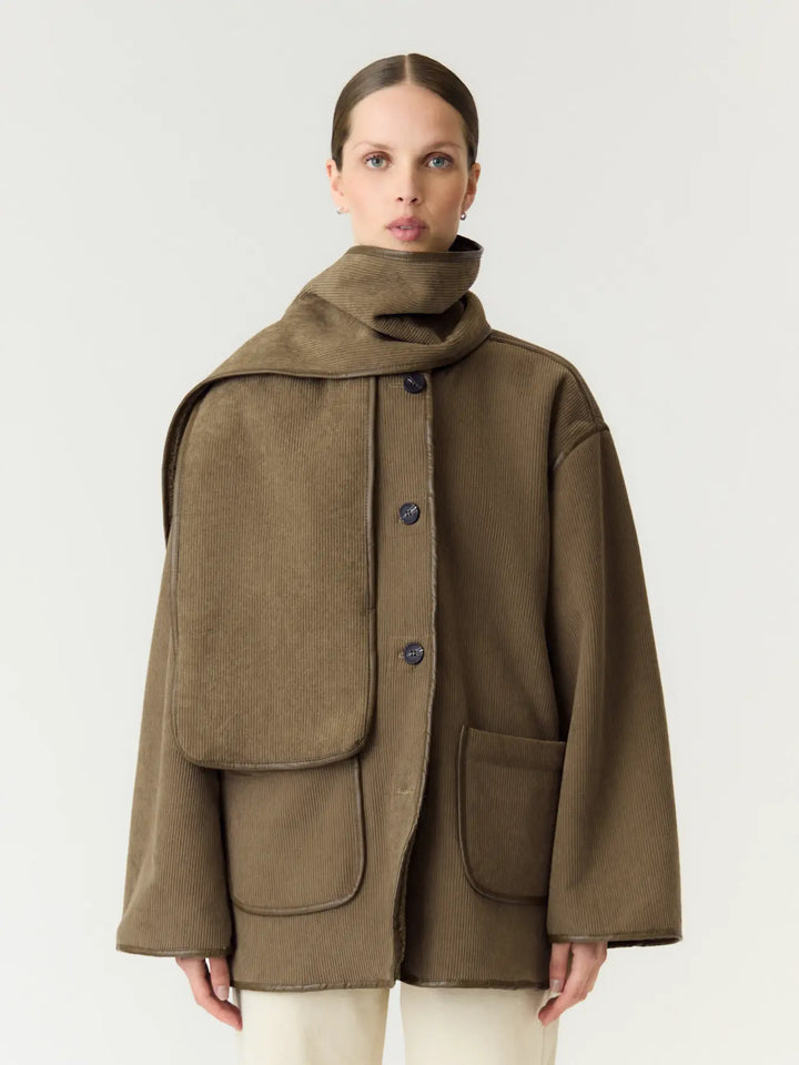 Yasosana Ls Reversible Scarf Jacket - Otter