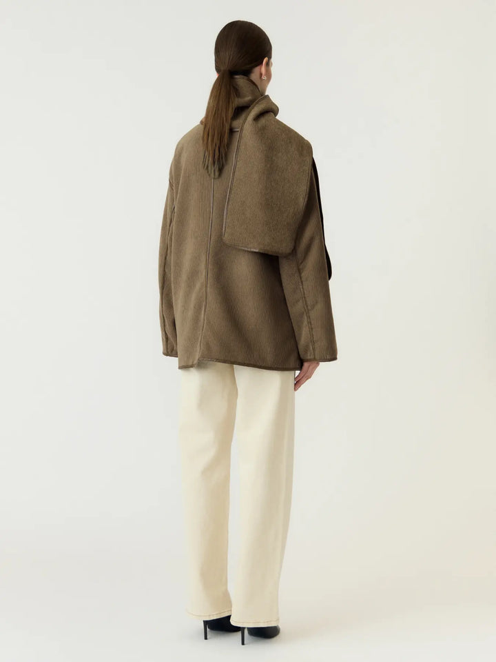 Yasosana Ls Reversible Scarf Jacket - Otter