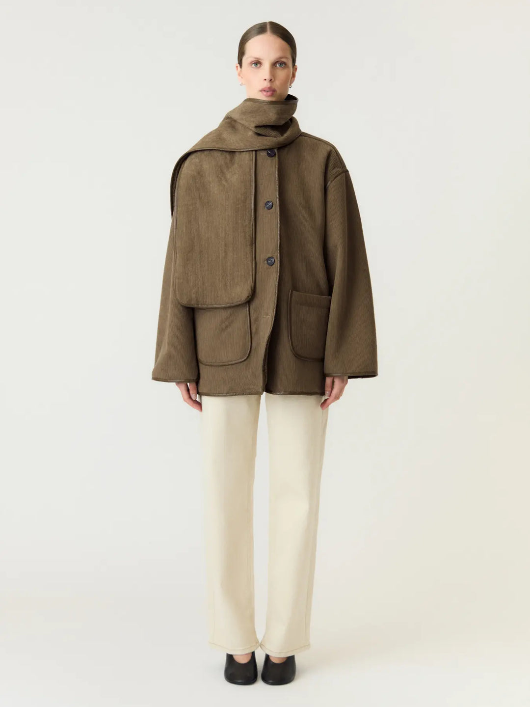 Yasosana Ls Reversible Scarf Jacket - Otter