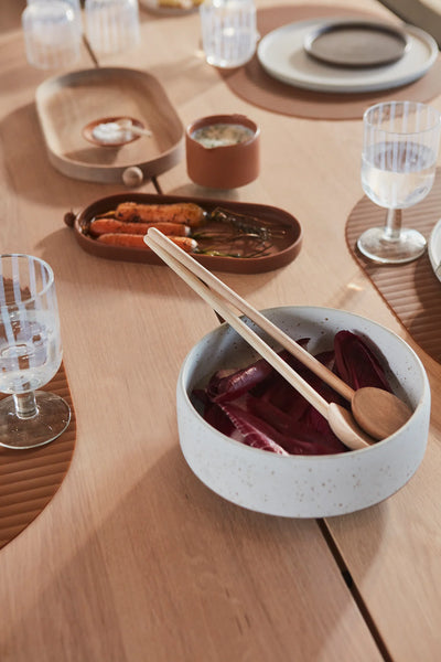 Hagi Bowl - Large - White / Light Brown