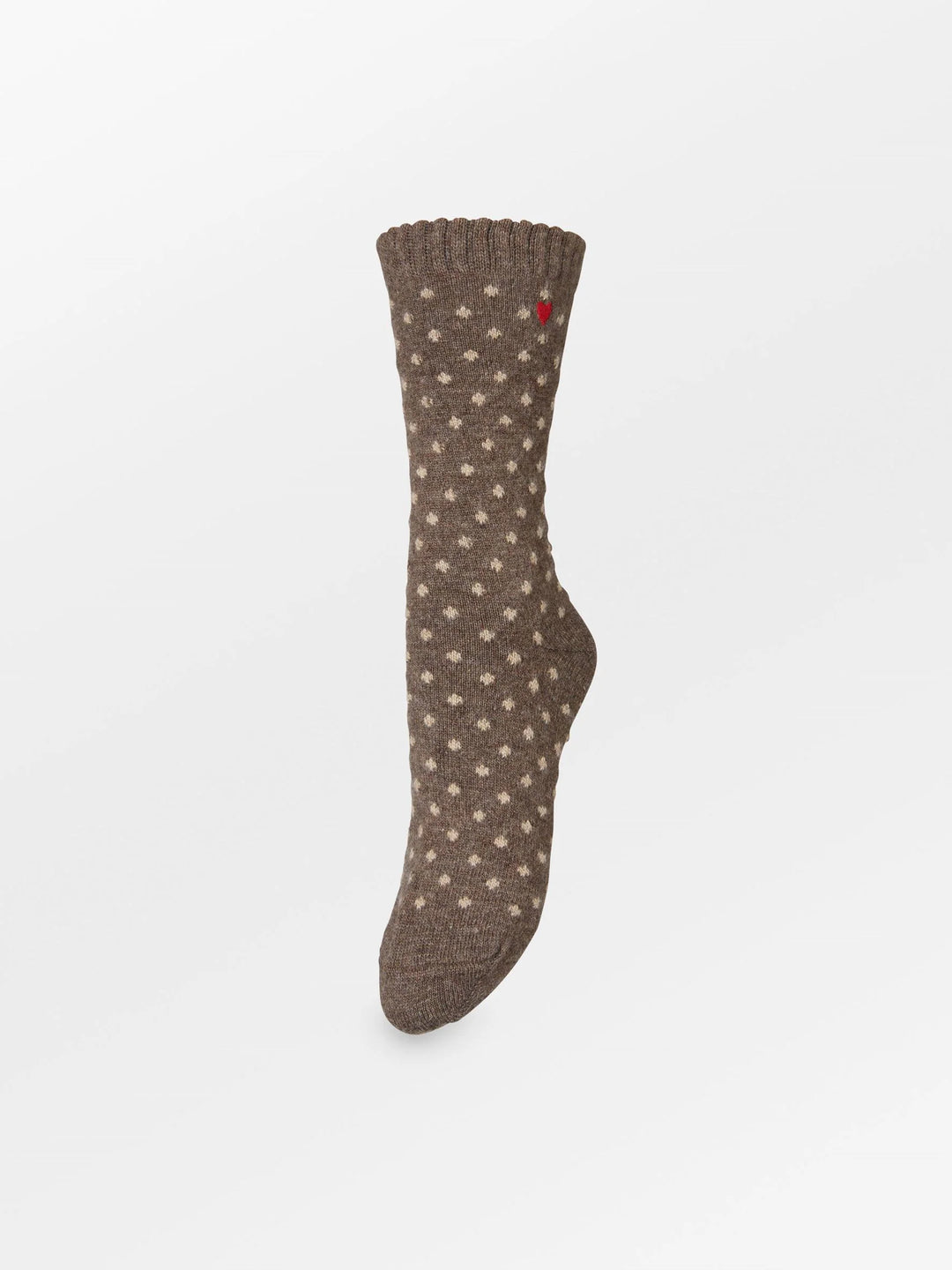 Dotted Wola Sock - Hot Fudge Brown