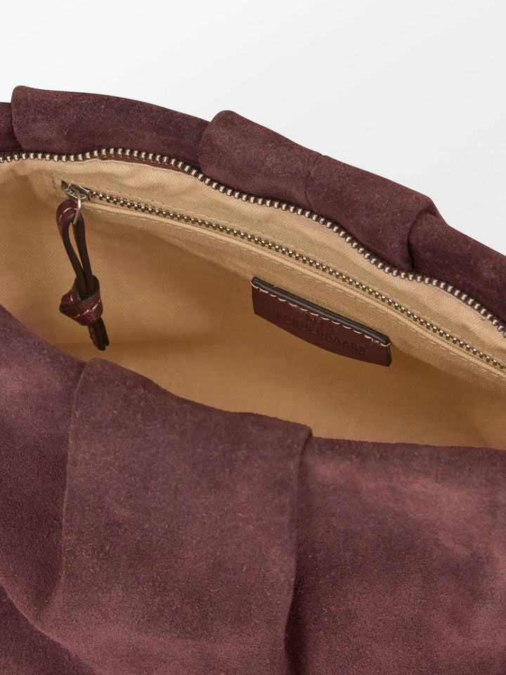 Suede Clutch Bag - Maroon Brown