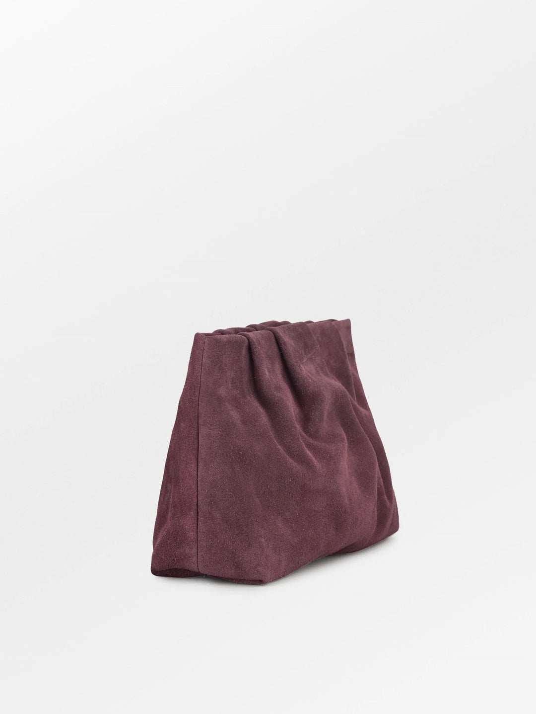 Suede Clutch Bag - Maroon Brown
