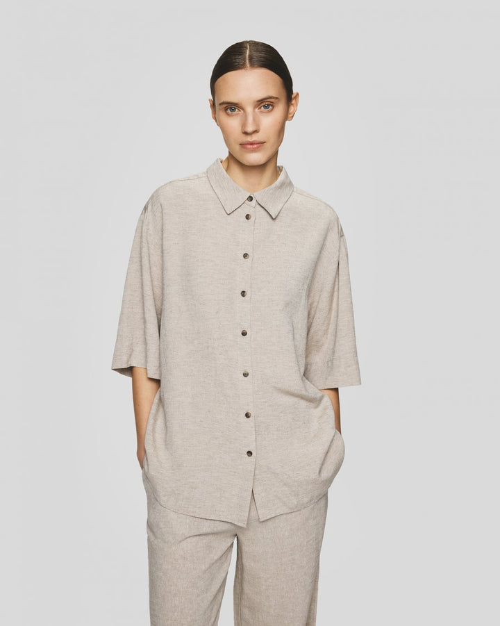 MSCHViana Ginia 3/4 Shirt - Sand Melange