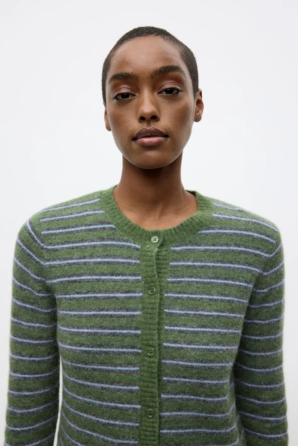 Enada Ls Cardigan St 7216 - Chive Stripe