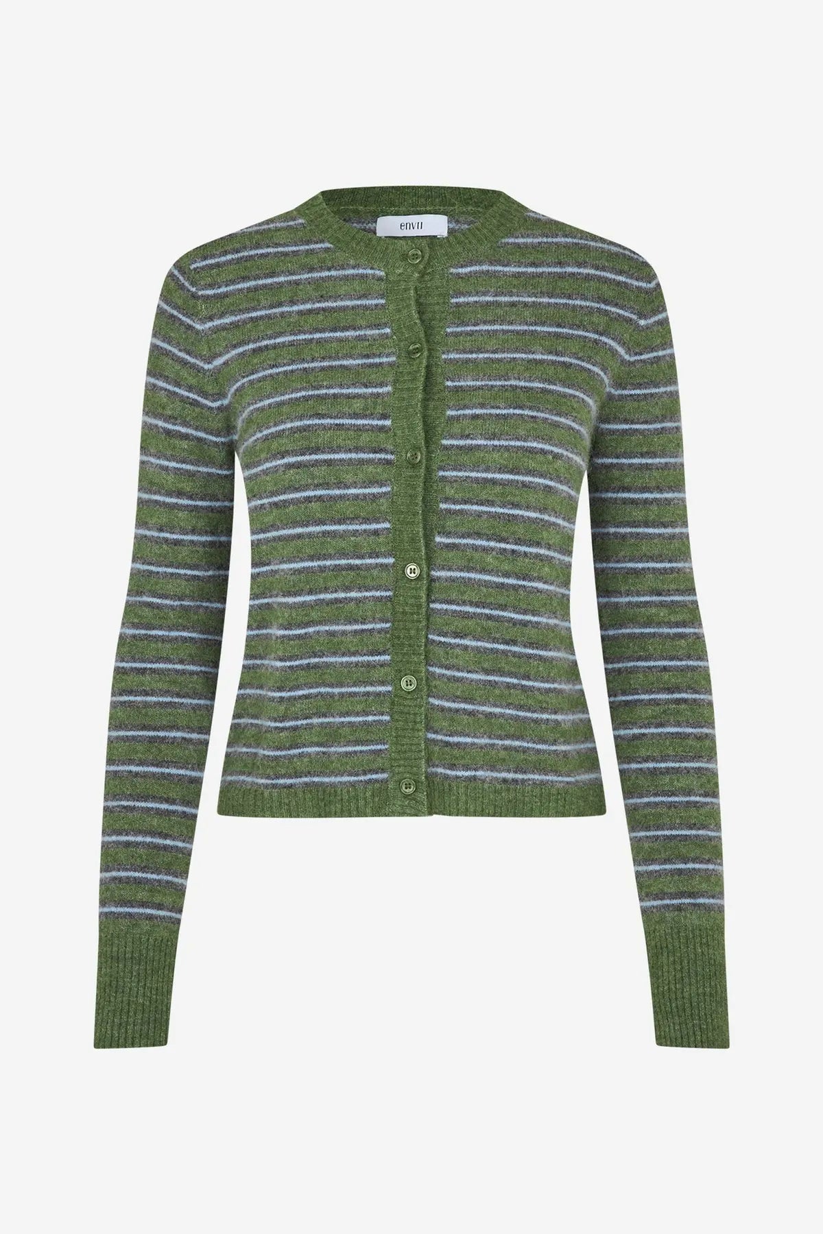 Enada Ls Cardigan St 7216 - Chive Stripe