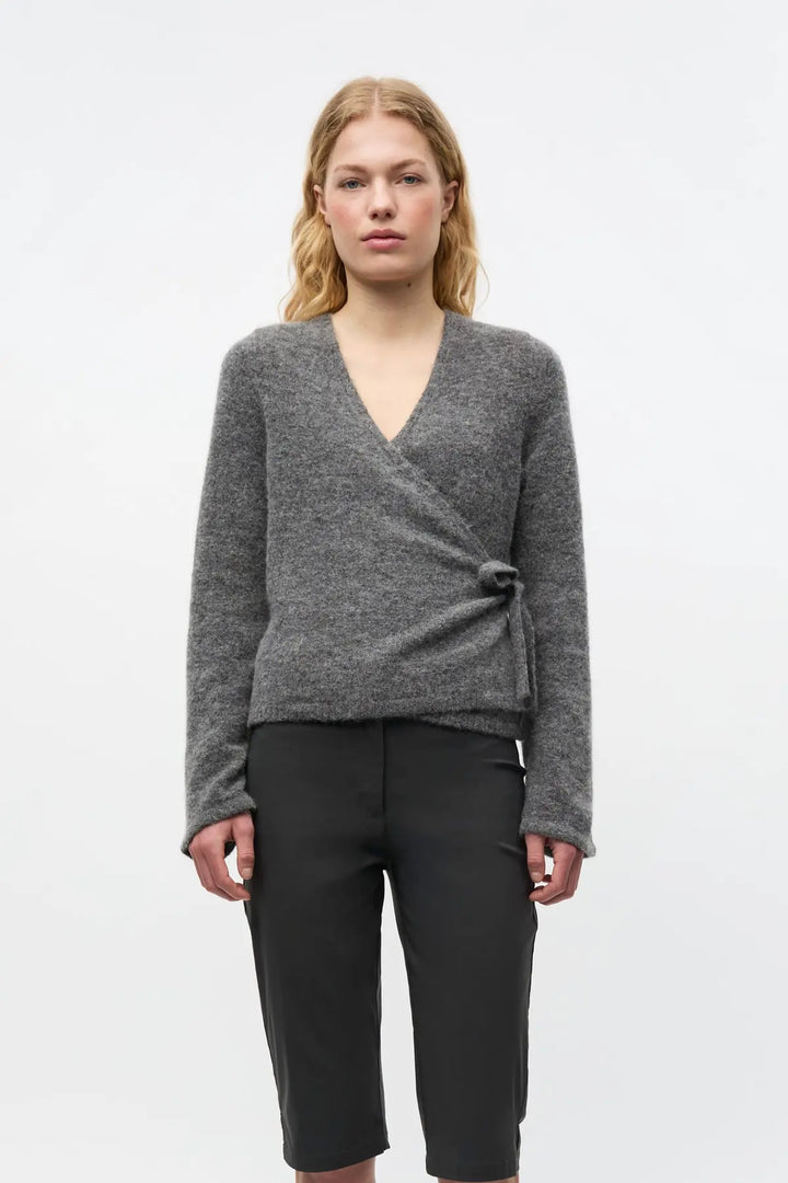 Enada Ls V-N Knit 7216 - Dark Grey Mel