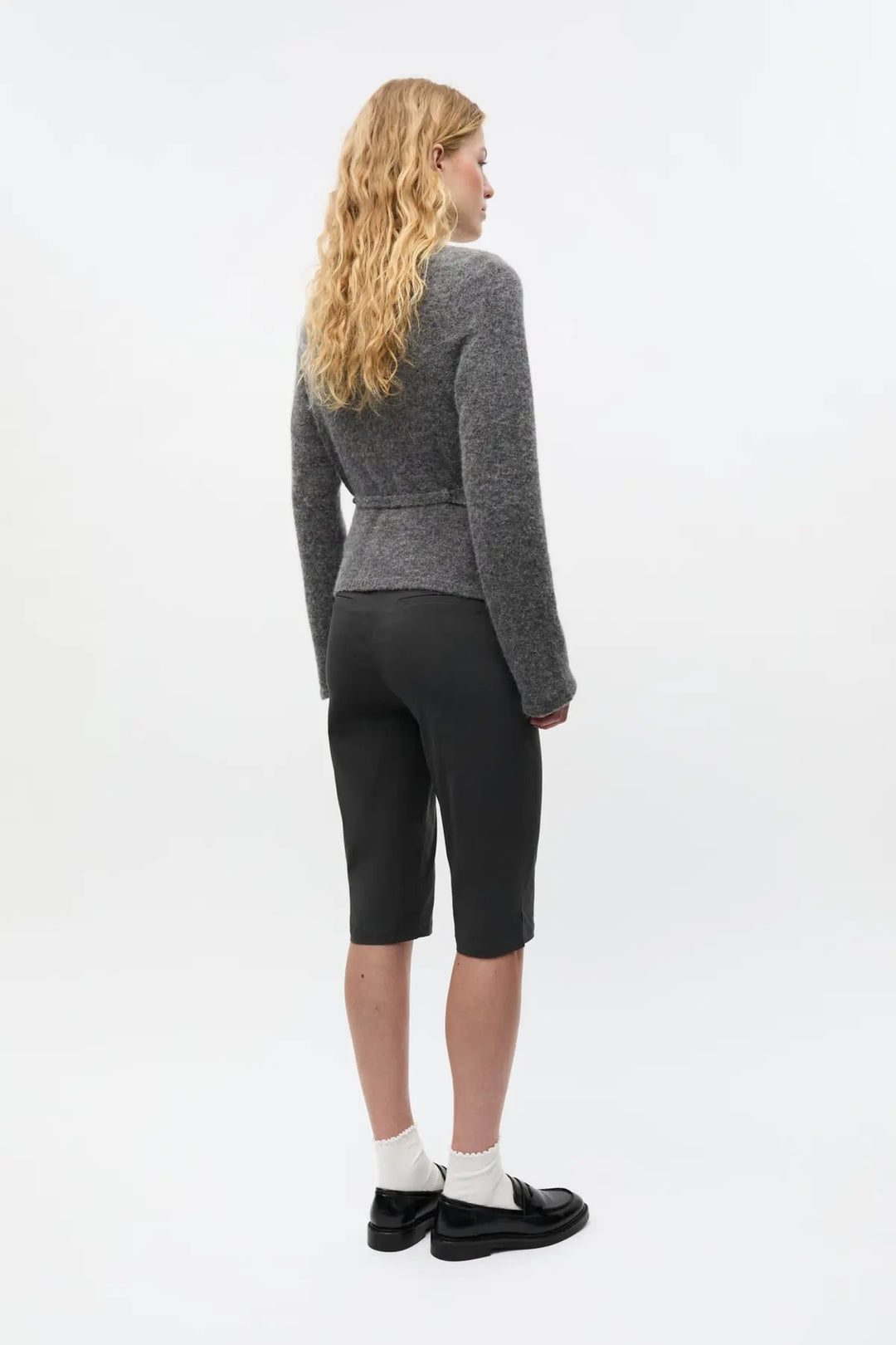 Enada Ls V-N Knit 7216 - Dark Grey Mel