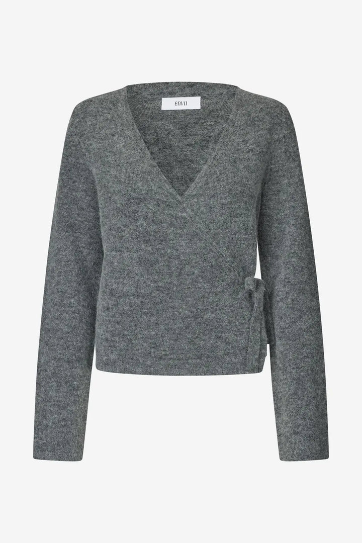 Enada Ls V-N Knit 7216 - Dark Grey Mel