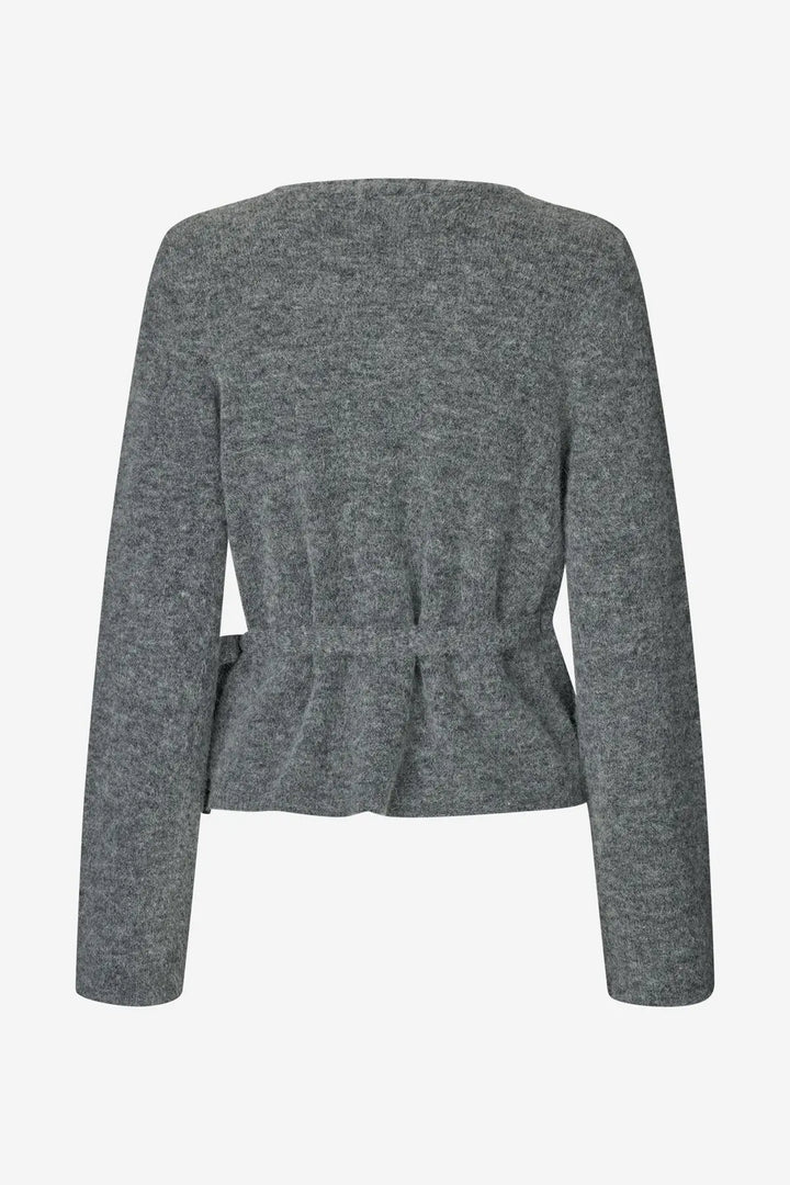 Enada Ls V-N Knit 7216 - Dark Grey Mel