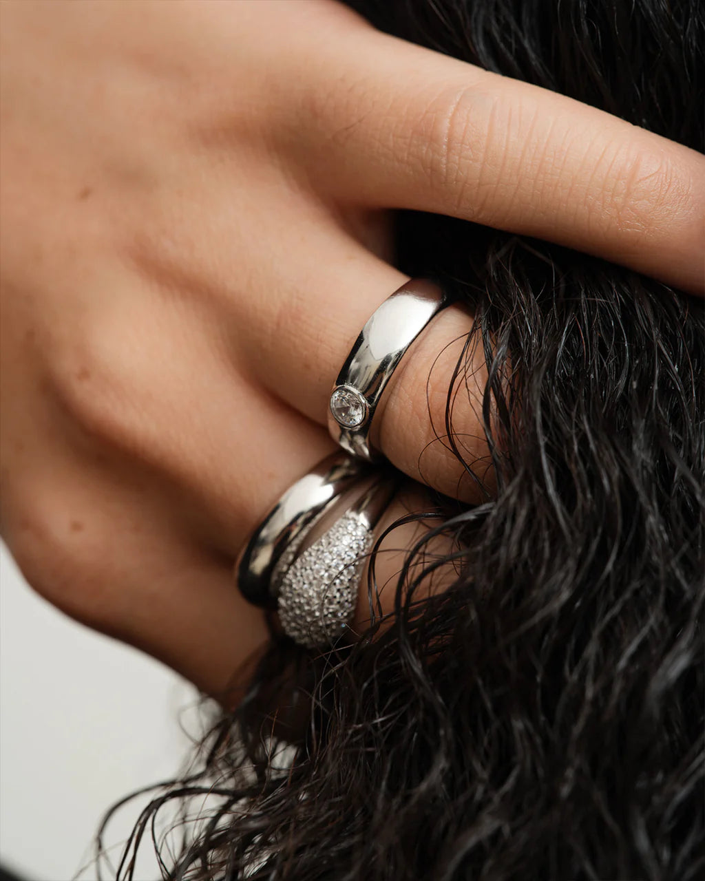 Dome Pave Ring - Sølv