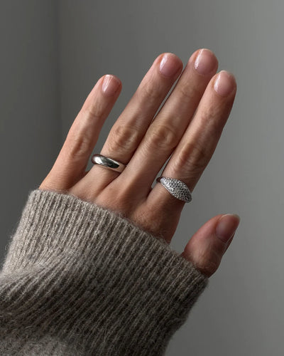 Dome Pave Ring - Sølv