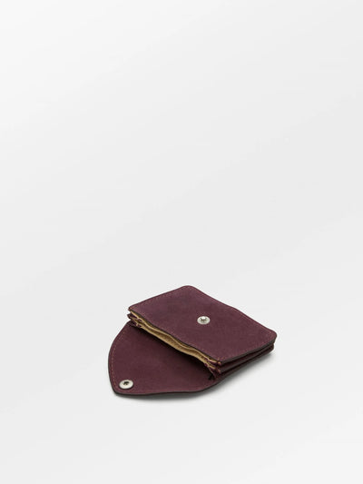 Suede Card Wallet - Fig Red