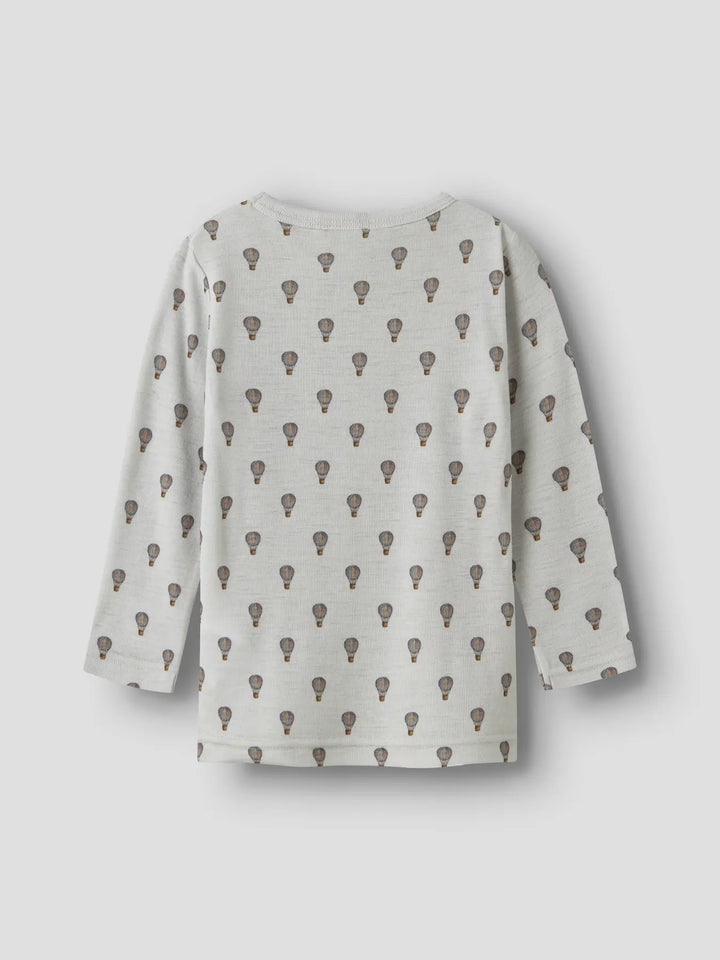 Nmmnoel Nor Wool Ls Slim Top Lil - Oyster Mushroom