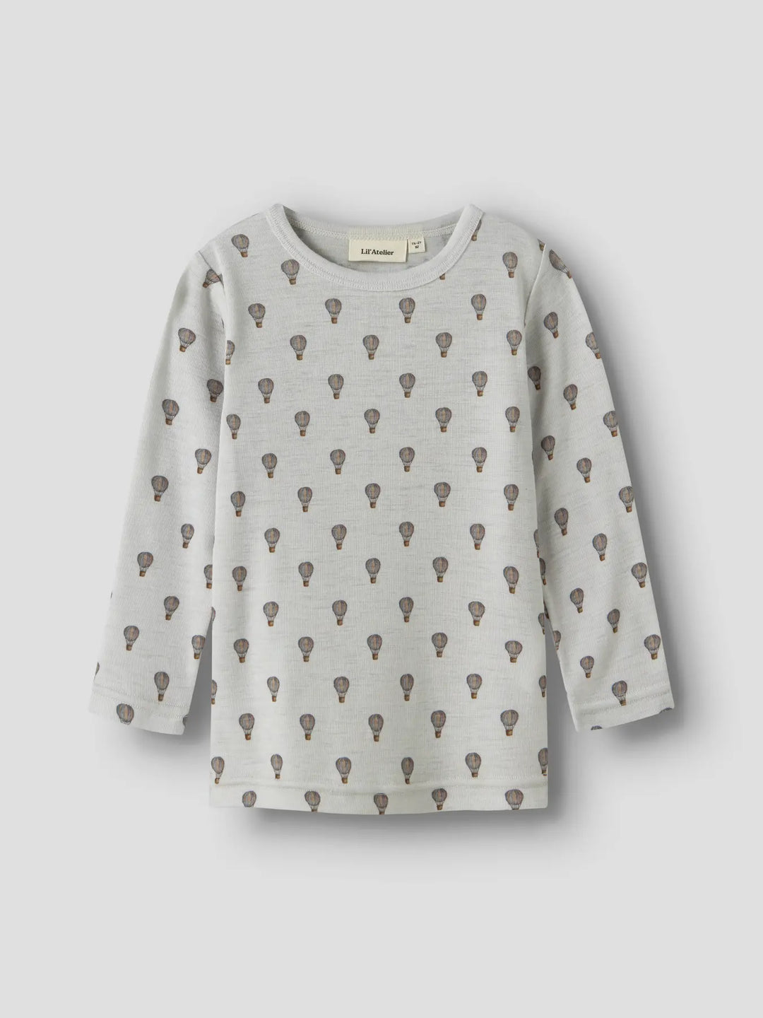 Nmmnoel Nor Wool Ls Slim Top Lil - Oyster Mushroom