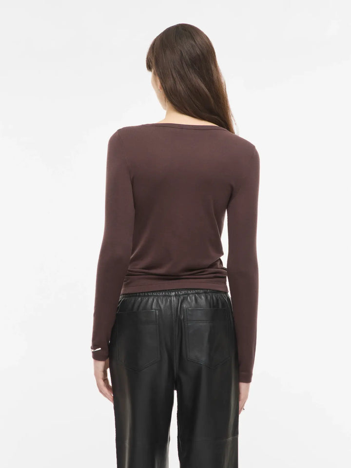 Roumaple L/S O-Neck Tee/2 - Seal Brown