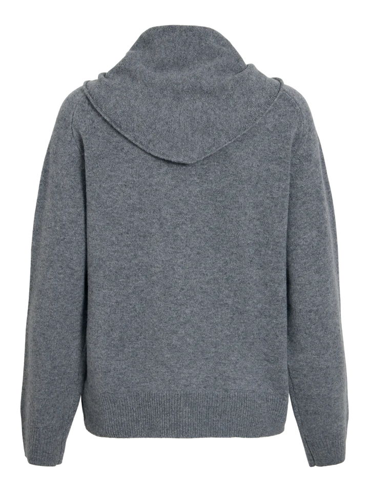Roukate L/S V-Neck Knit/1 - Dark Grey Melange