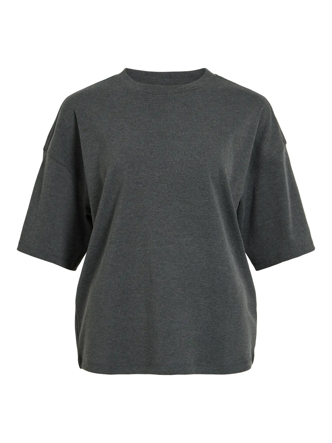 Rounanna Mia Oversized 2/4 O-Neck Tee - Dark Grey Melange