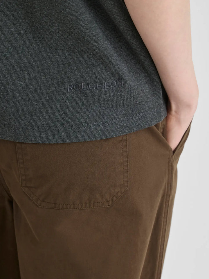 Rounanna Mia Oversized 2/4 O-Neck Tee - Dark Grey Melange