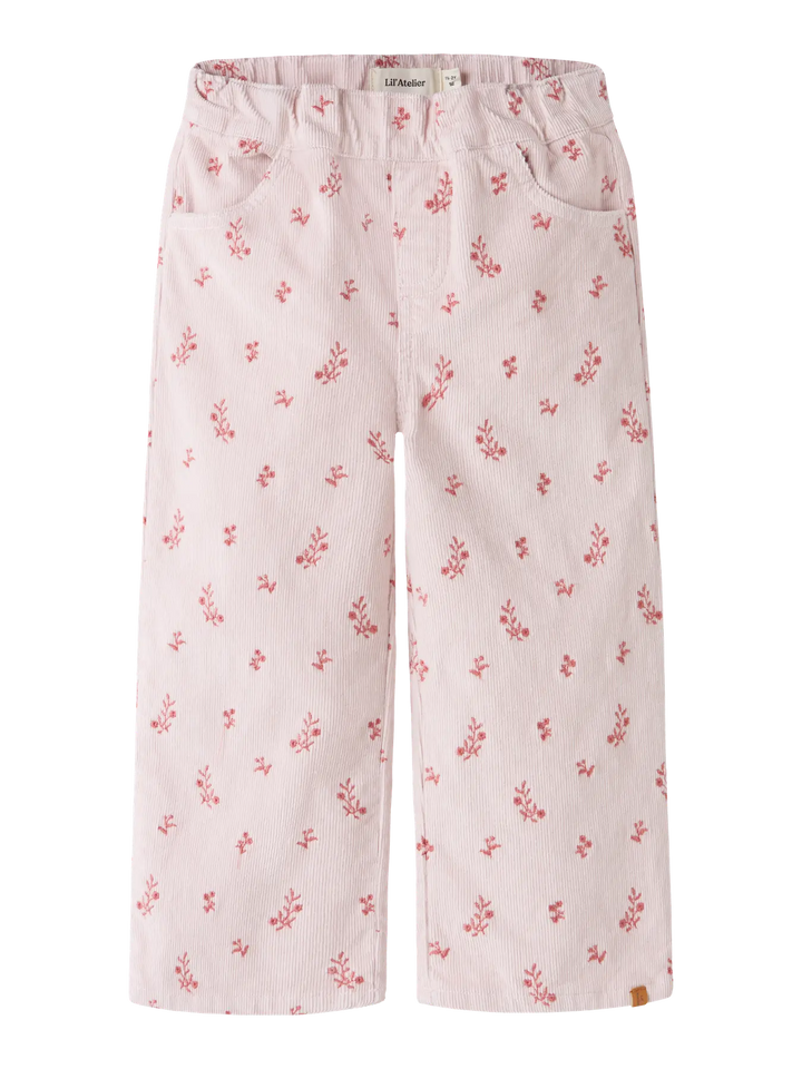 Nmfnelly Cord Wide Pant 1145-Hc Lil - Hushed Violet Flower Emb