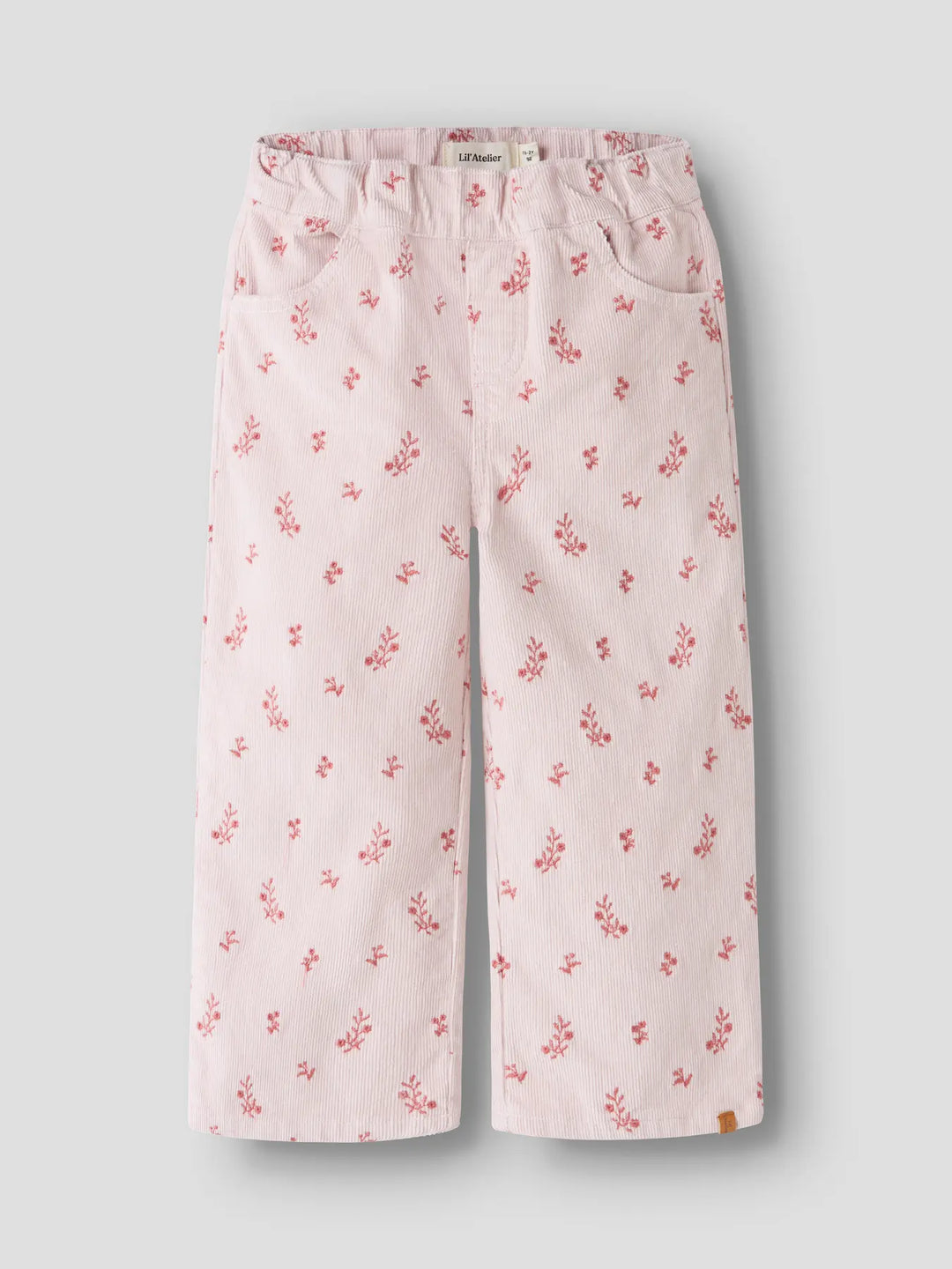 Nmfnelly Cord Wide Pant 1145-Hc Lil - Hushed Violet Flower Emb