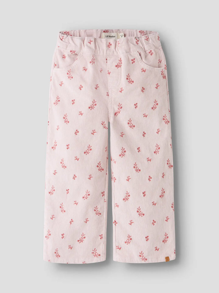 Nmfnelly Cord Wide Pant 1145-Hc Lil - Hushed Violet Flower Emb