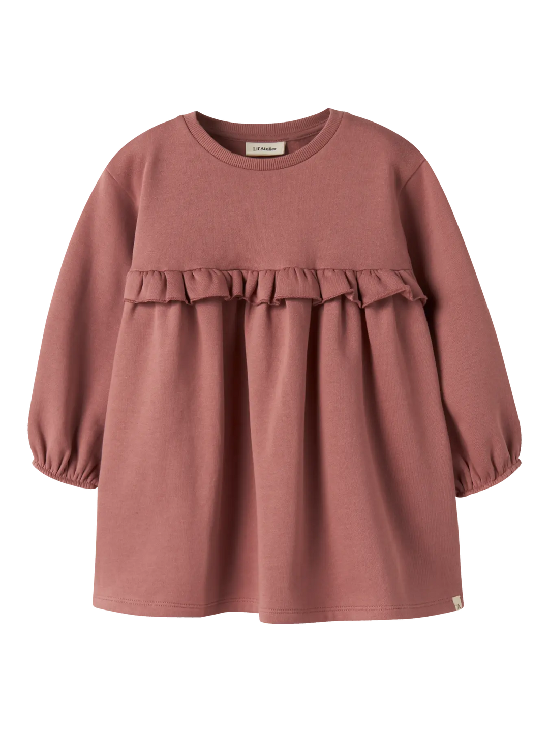 Nmfkilano Ls Loose Sweat Dress Bru Lil - Withered Rose