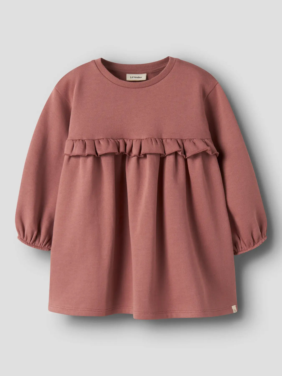 Nmfkilano Ls Loose Sweat Dress Bru Lil - Withered Rose