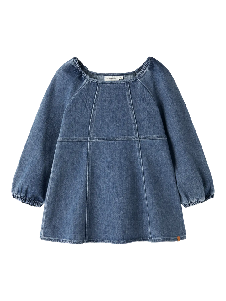 Nmfobello Ls Loose Dnm Dress 1144-Se Lil - Dark Blue Denim