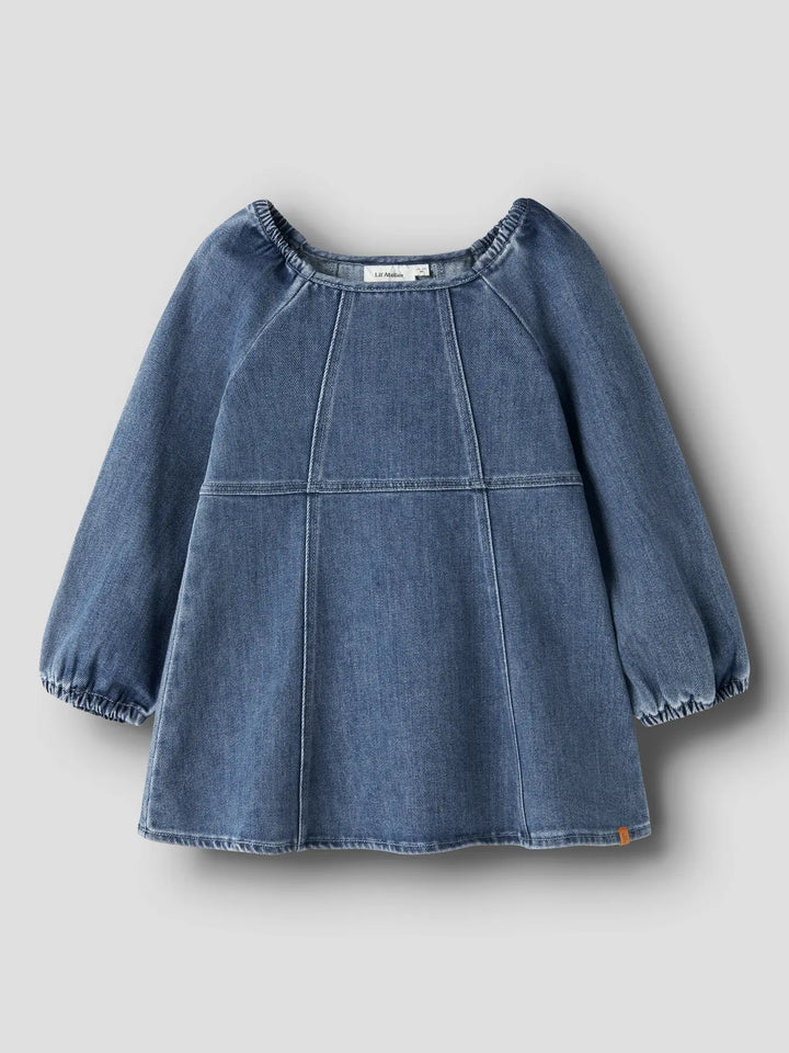 Nmfobello Ls Loose Dnm Dress 1144-Se Lil - Dark Blue Denim
