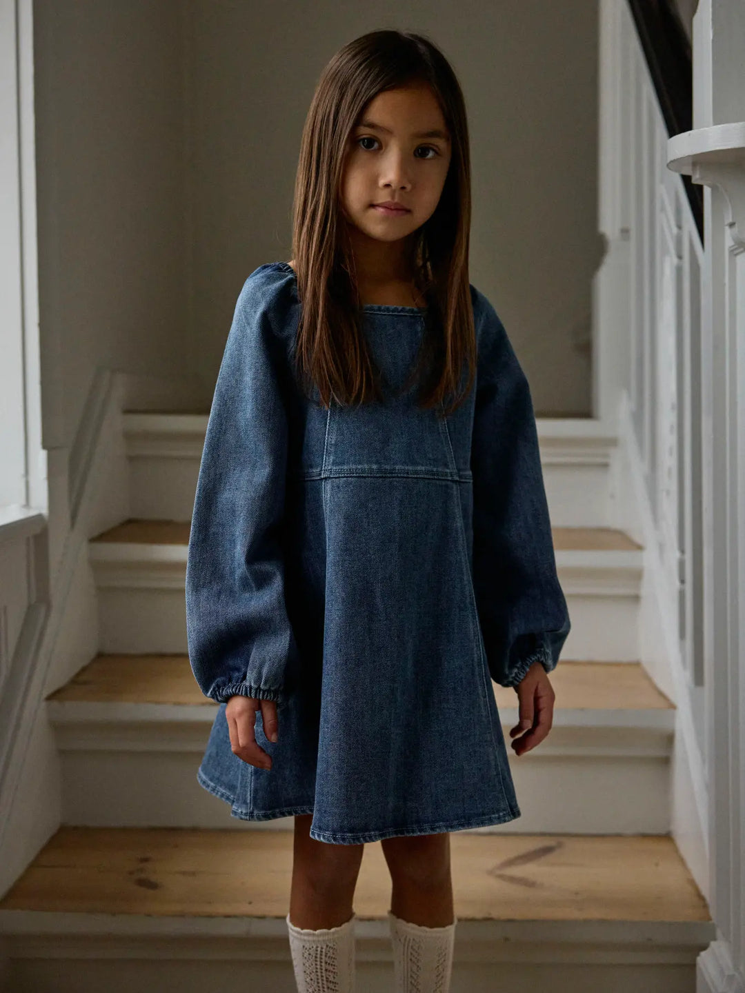 Nmfobello Ls Loose Dnm Dress 1144-Se Lil - Dark Blue Denim