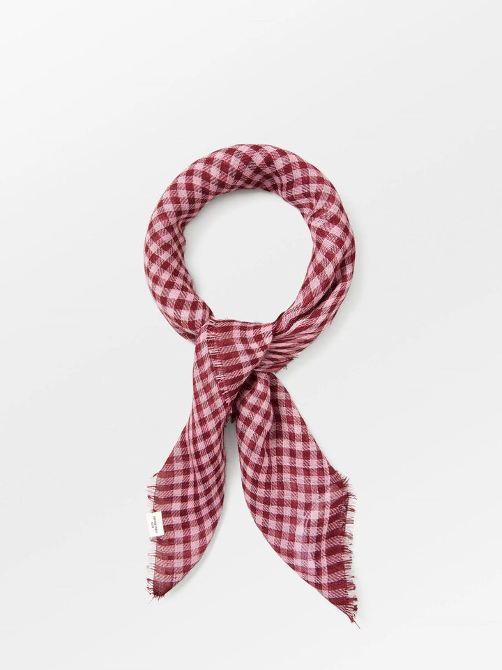 Gingham Wica Scarf - Zinfandel Burgundy