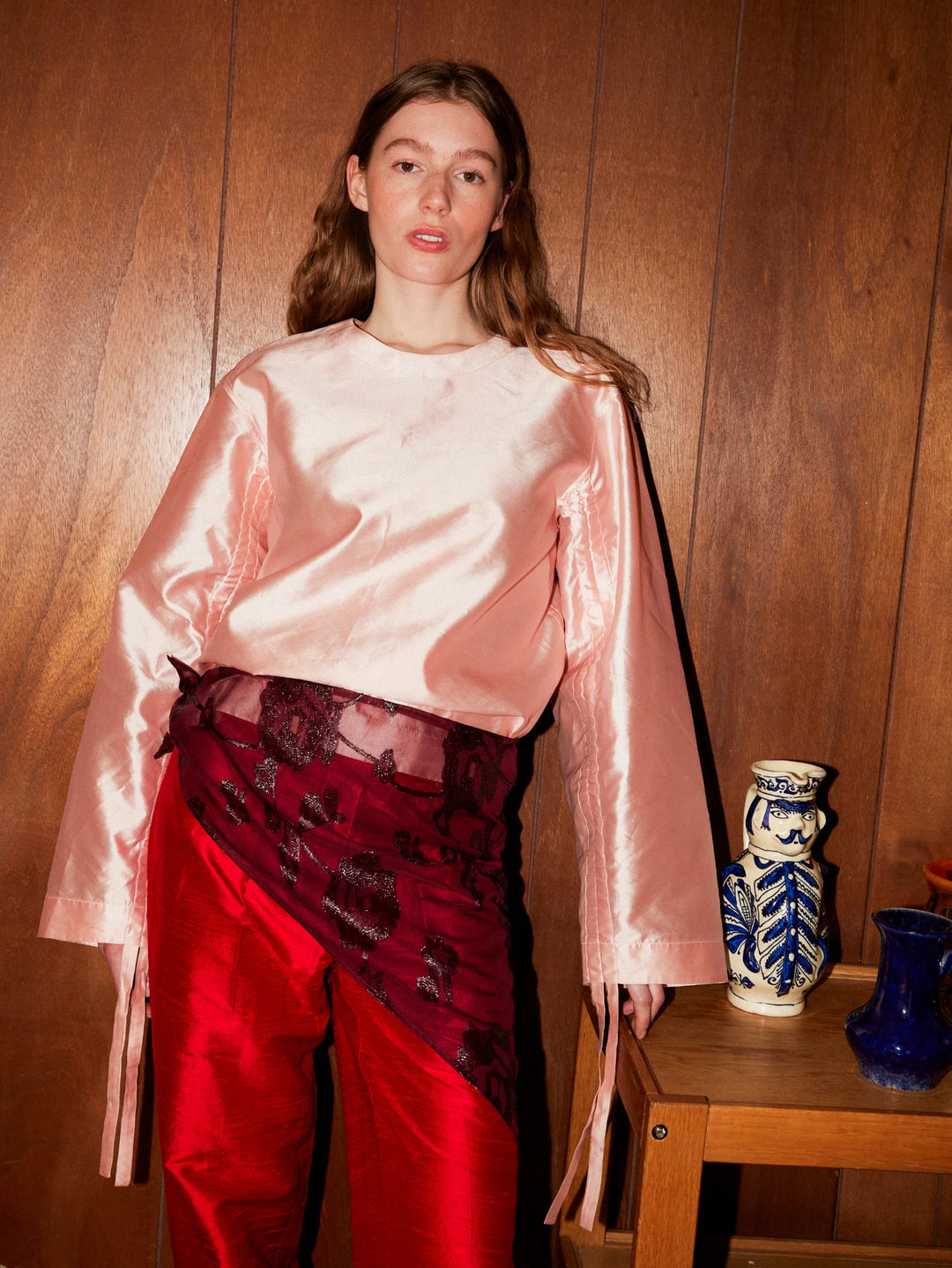 Fina Triangle Scarf - Zinfandel Burgundy