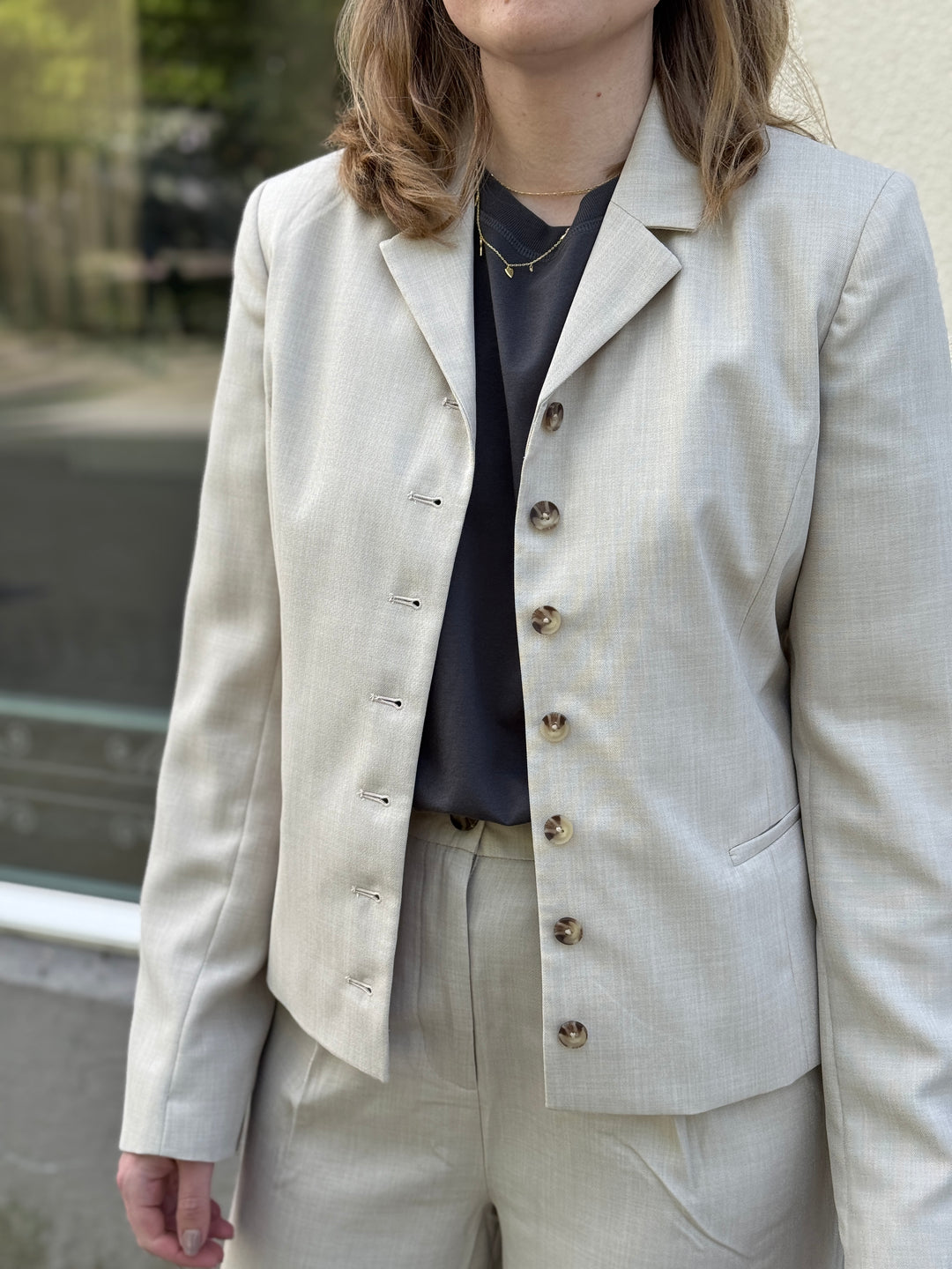 GaleMD 2 short blazer, Tailored Blazer - Beige melange