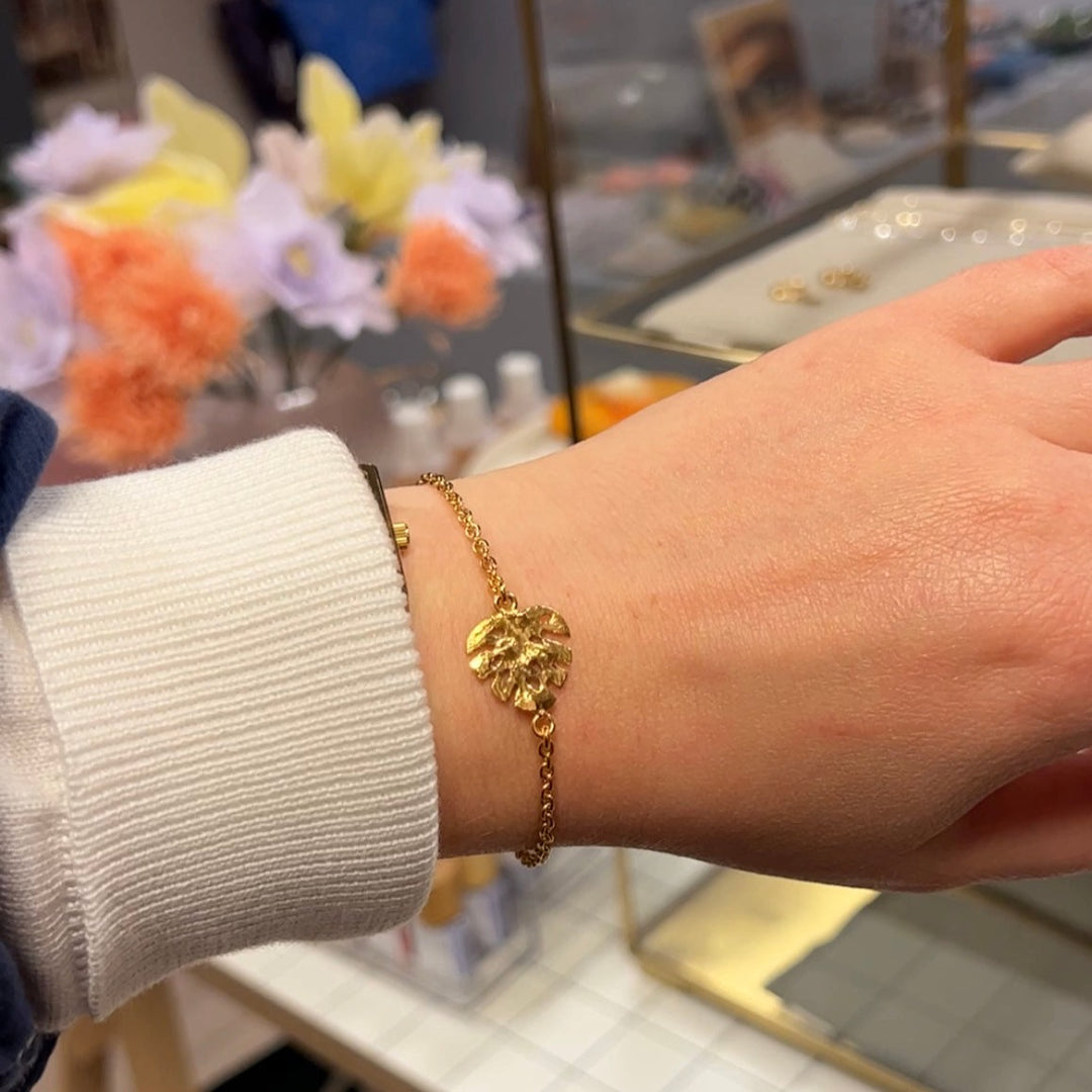 Monstera Armbånd - Forgylt