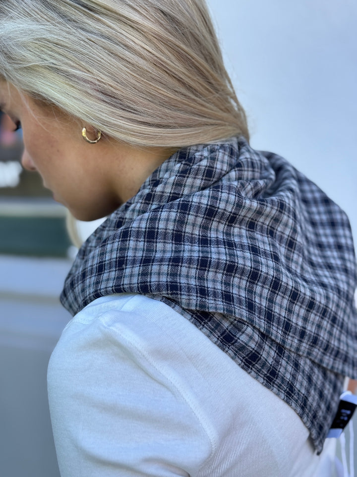 Meny Check Scarf - Grey/Navy