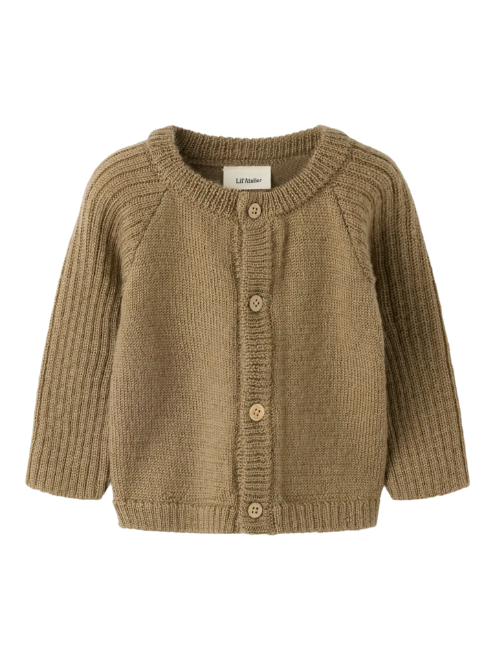 Nbmnomo Noa Wool Ls Knit Card Lil - Sepia Tint