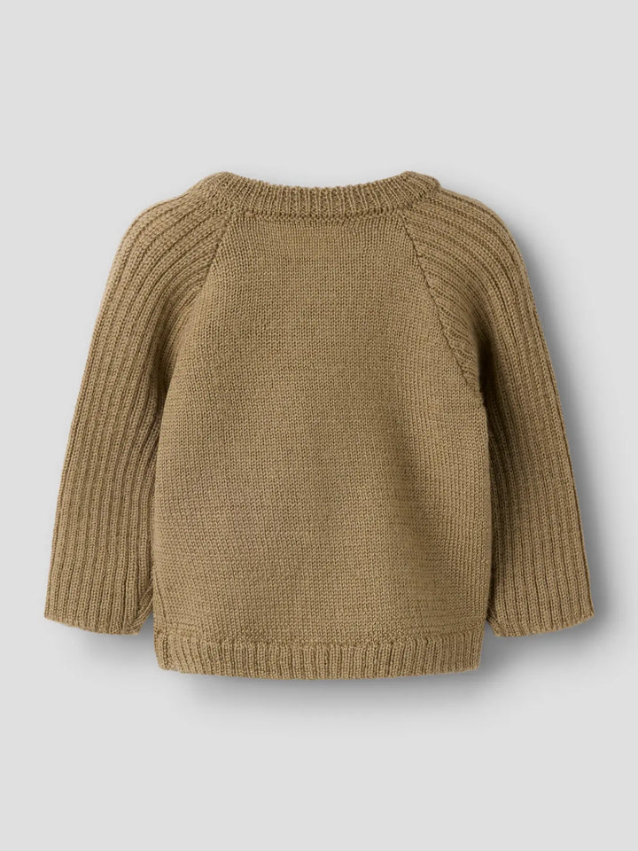 Nbmnomo Noa Wool Ls Knit Card Lil - Sepia Tint