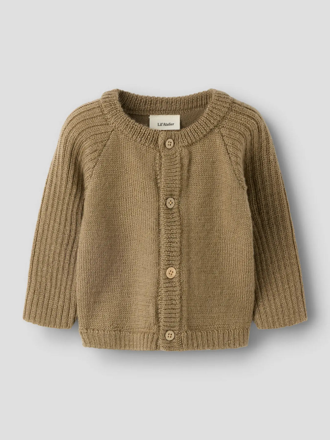 Nbmnomo Noa Wool Ls Knit Card Lil - Sepia Tint