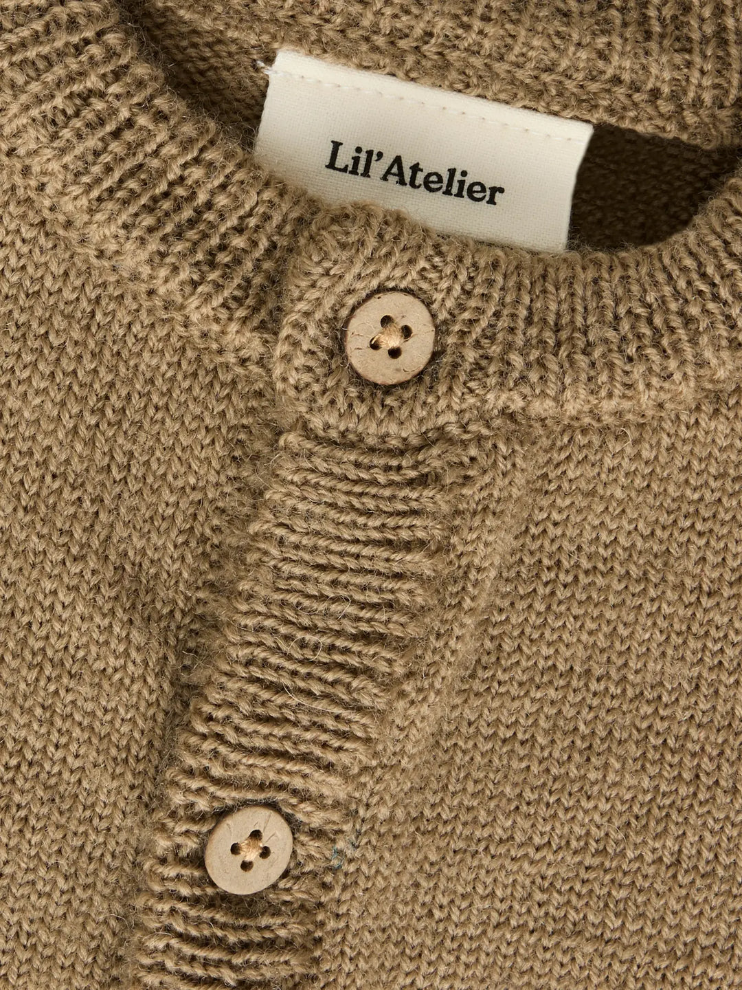 Nbmnomo Noa Wool Ls Knit Card Lil - Sepia Tint