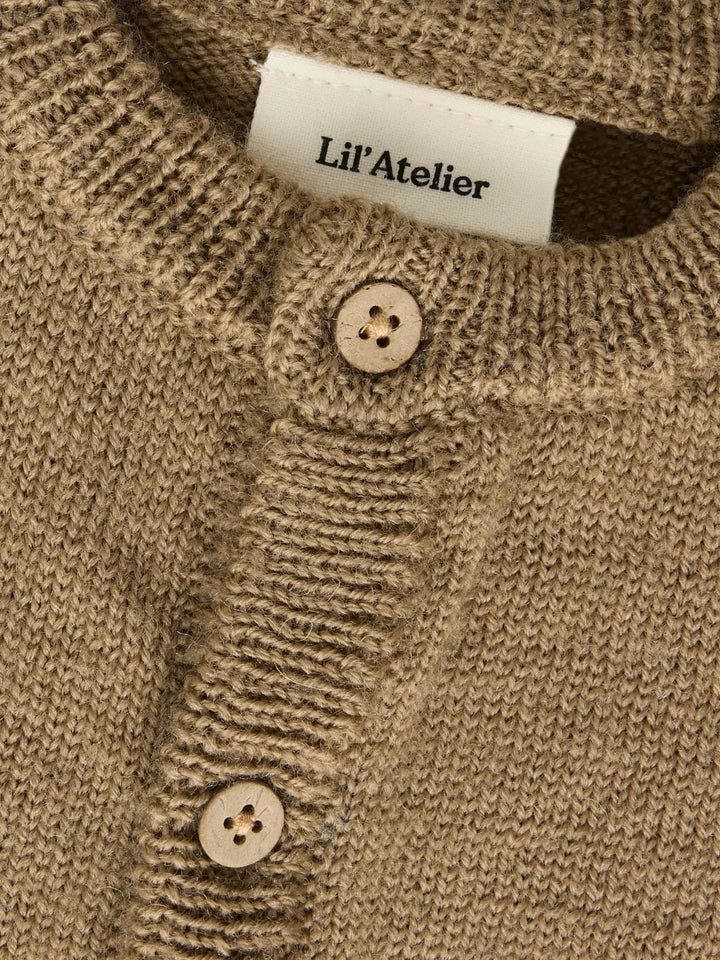 Nbmnomo Noa Wool Ls Knit Card Lil - Sepia Tint
